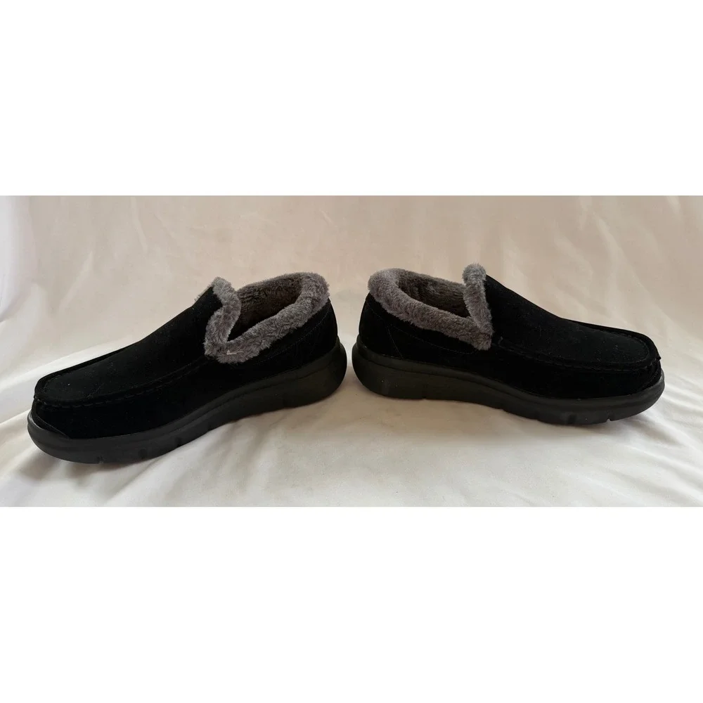 FitVille Casual Air Cushion V3 Men 8W Black Suede‎ Faux Fur Slippers